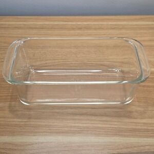 Pyrex 213 Clear Glass Loaf Pan 8.5 x 4.5 x 2.5 Vintage Ovenware Made in USA